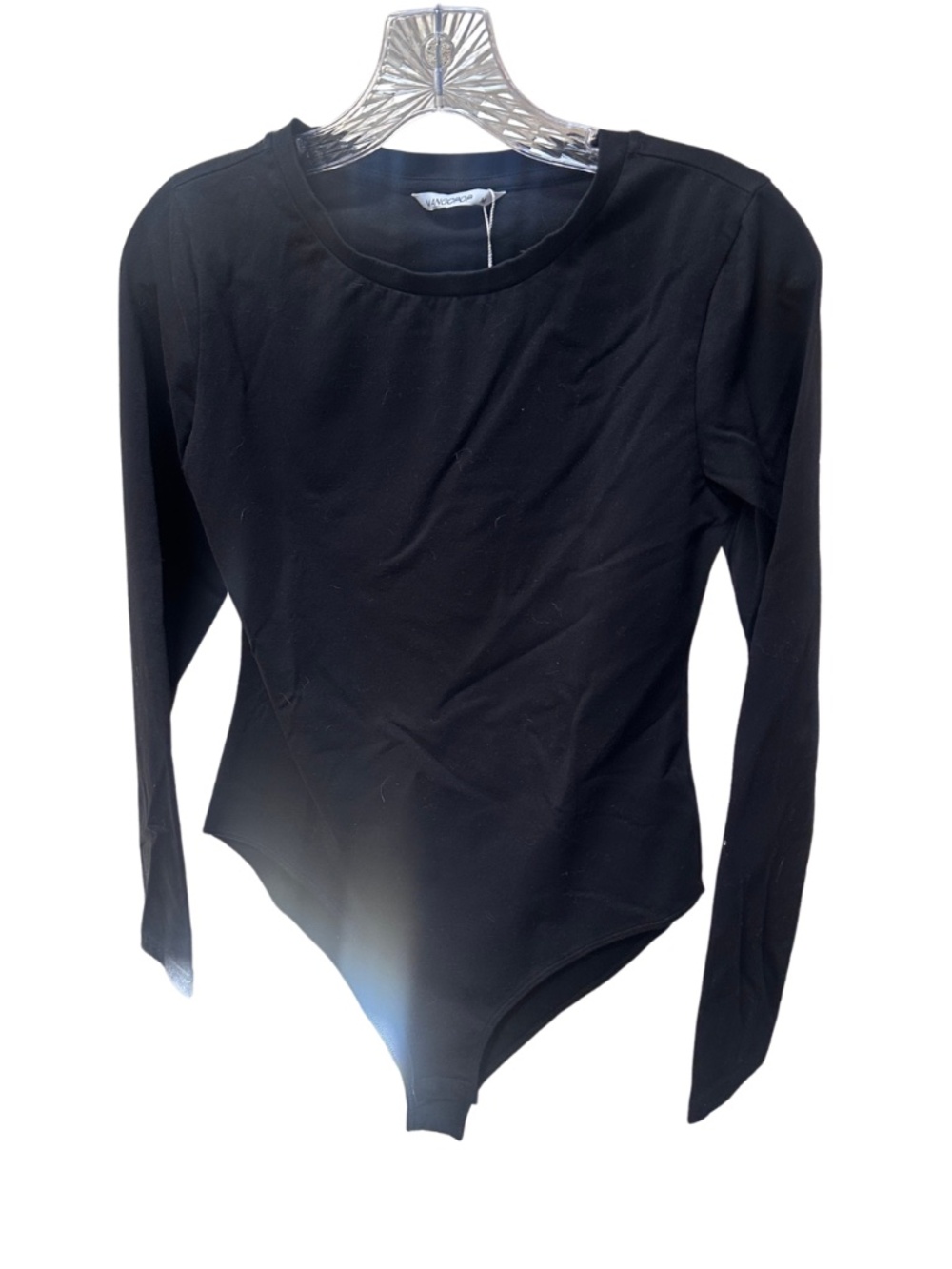 Mangopop Black Long Sleeve Bodysuit - Misses Medium
